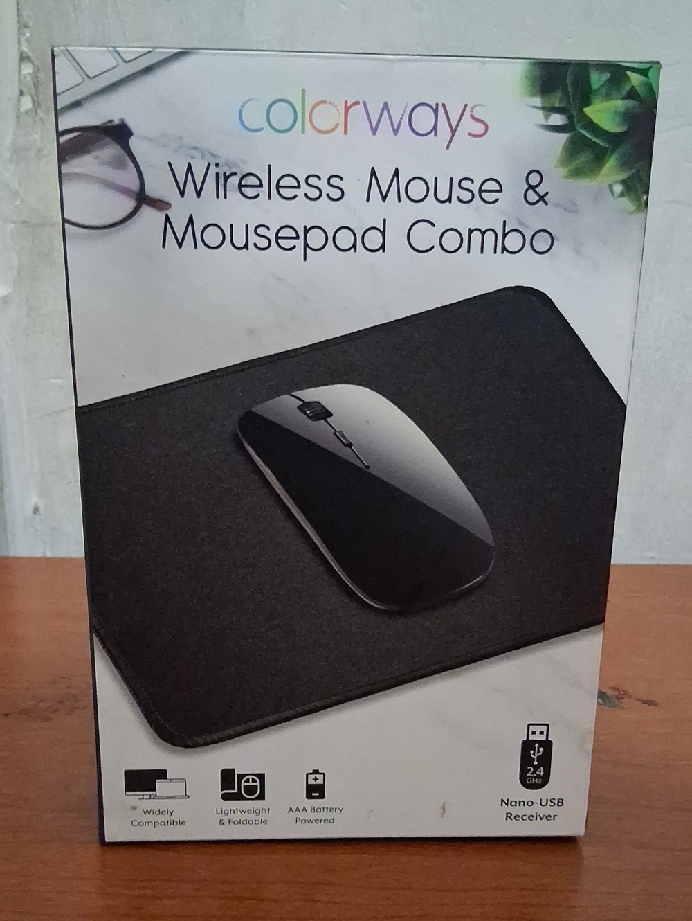 Wireless Black Mouse & Mousepad Combo